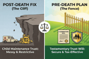 child maintenance trust in a Will after death
