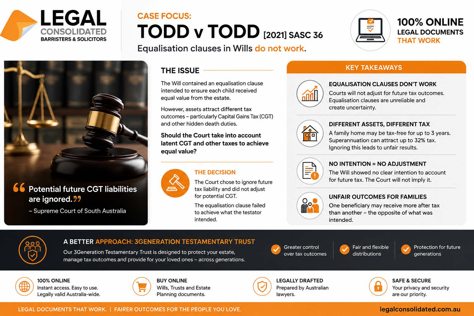 todd v todd equalisation clauses in Australian Wills