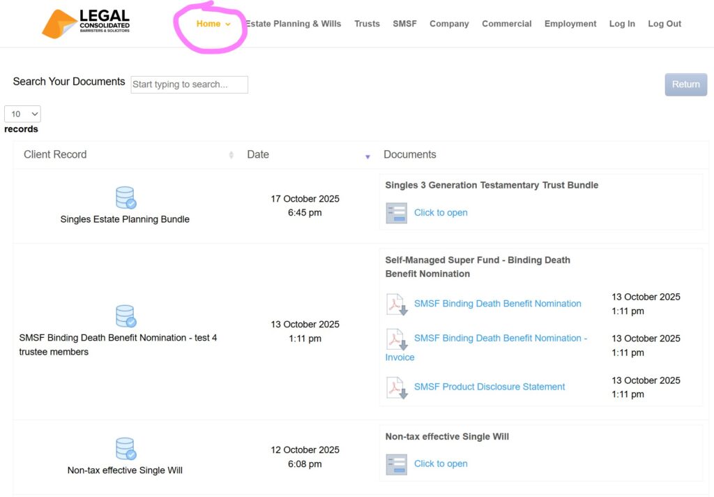 how to find Legal Consolidated documents